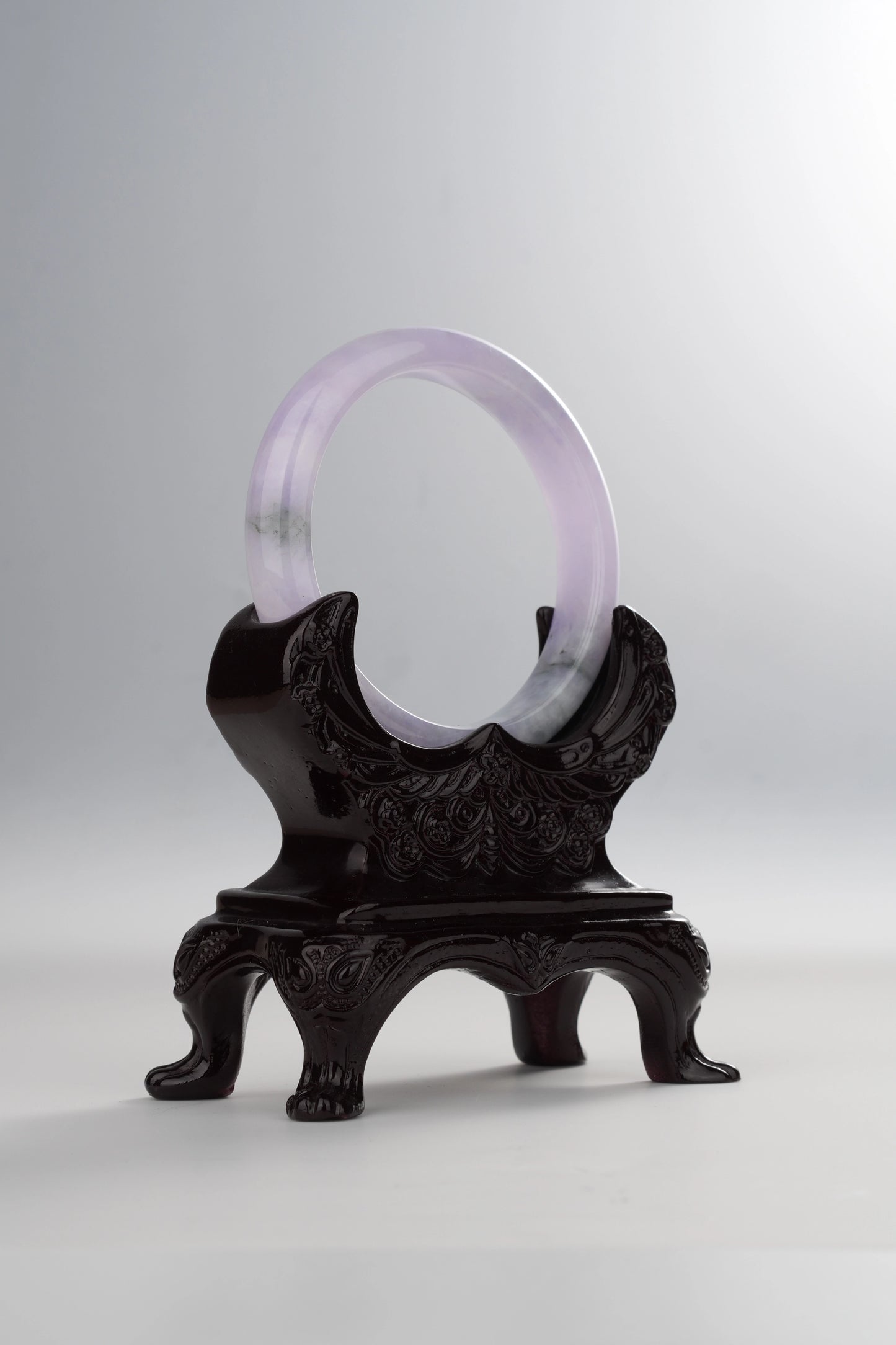 #0028 Icy Lavender Green Jadeite Jade Bangle Size 54.8