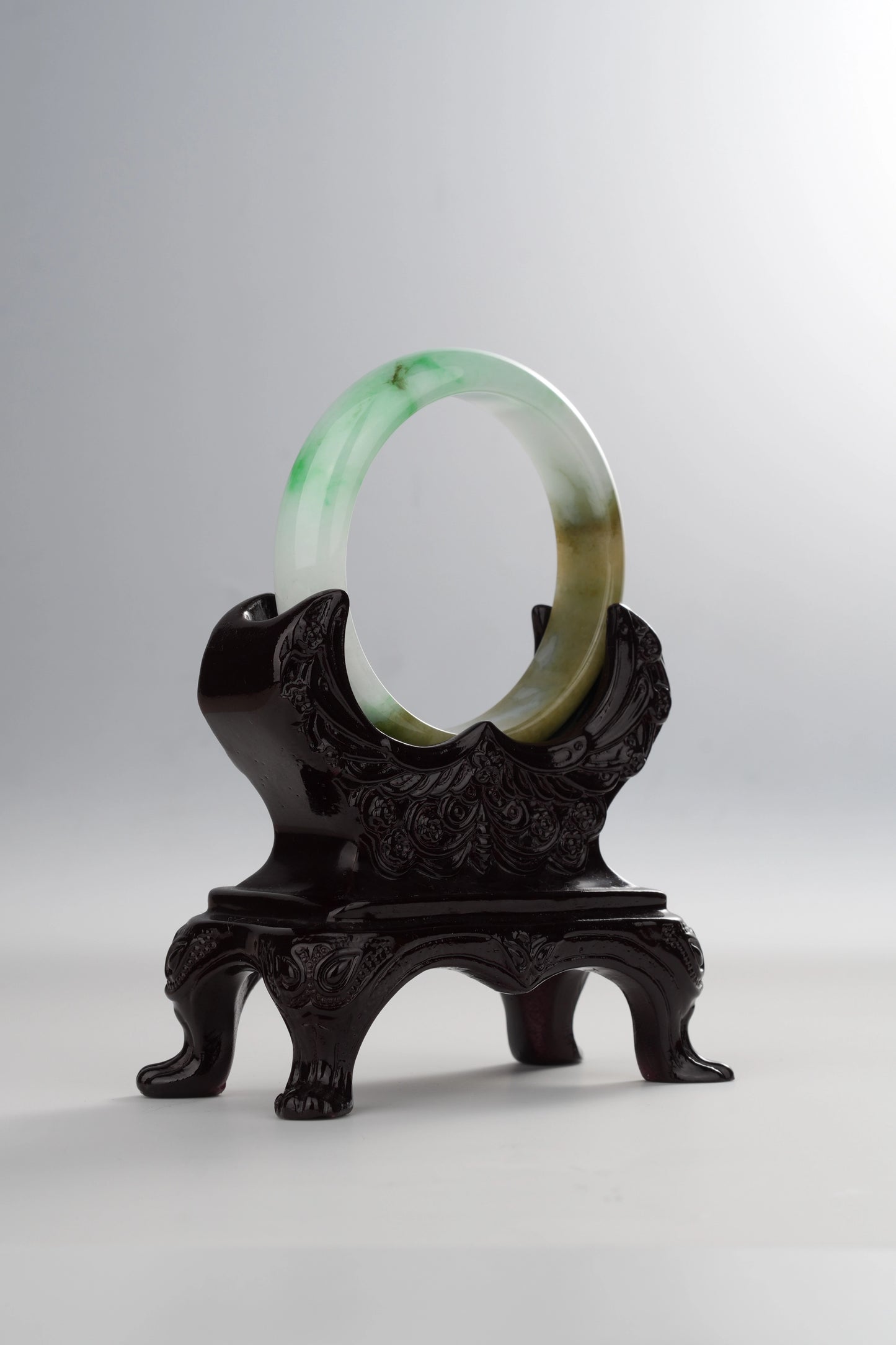 #0025 Sun Green Yellow Jadeite Jade Bangle Size 52.2
