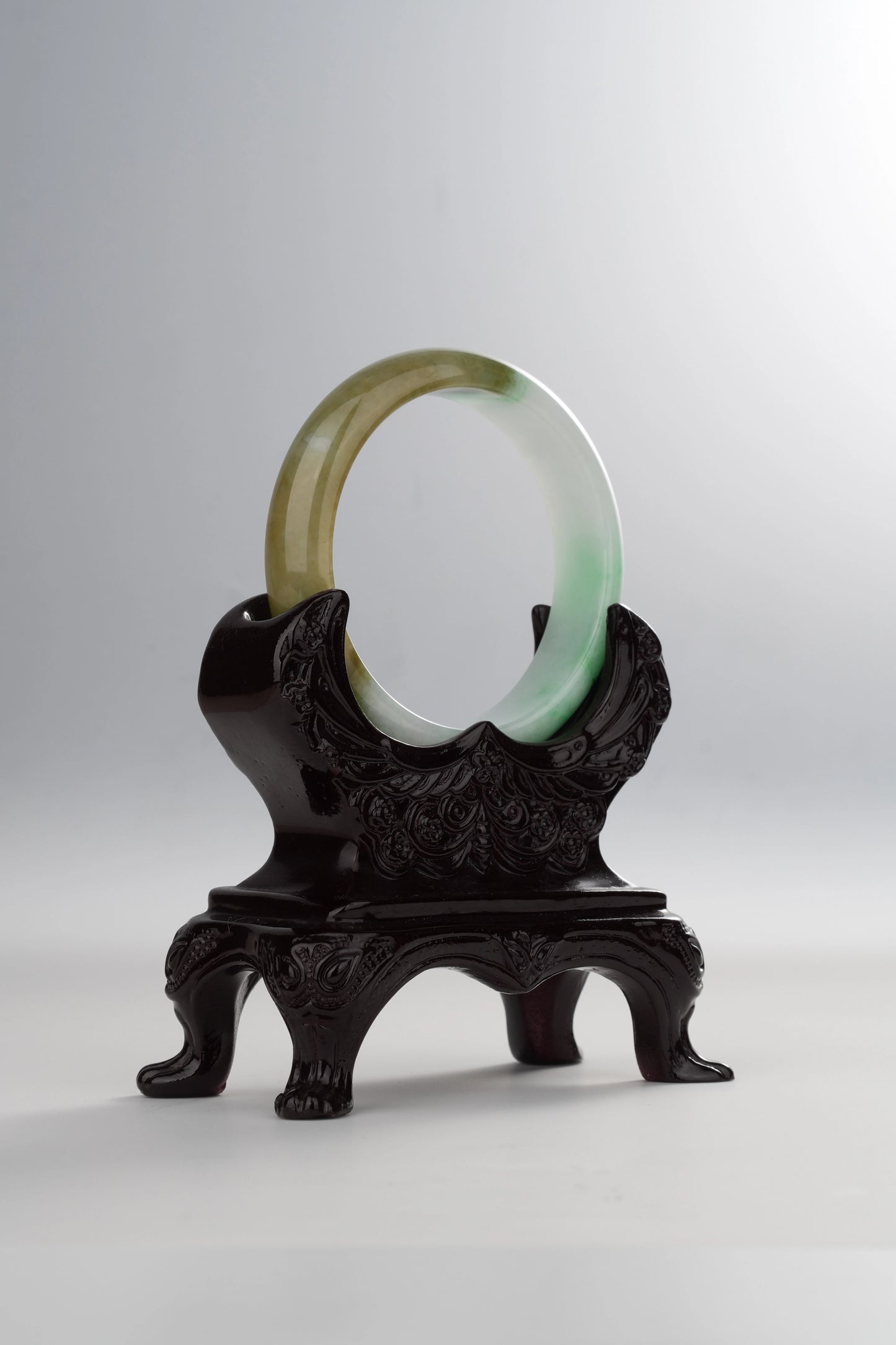 #0025 Sun Green Yellow Jadeite Jade Bangle Size 52.2