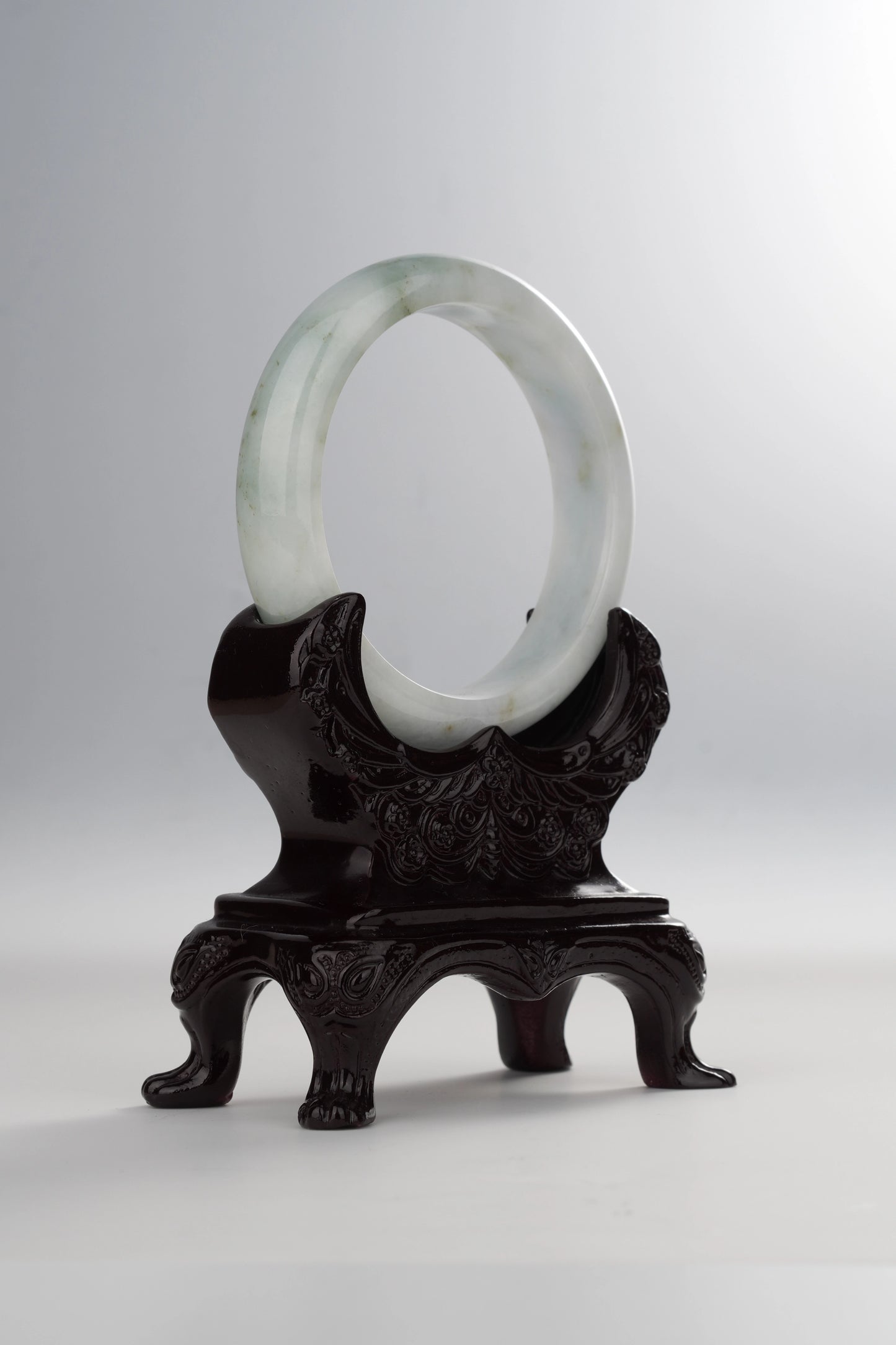 #0041 Yellow-Green White Jadeite Jade Bangle Size 58.6