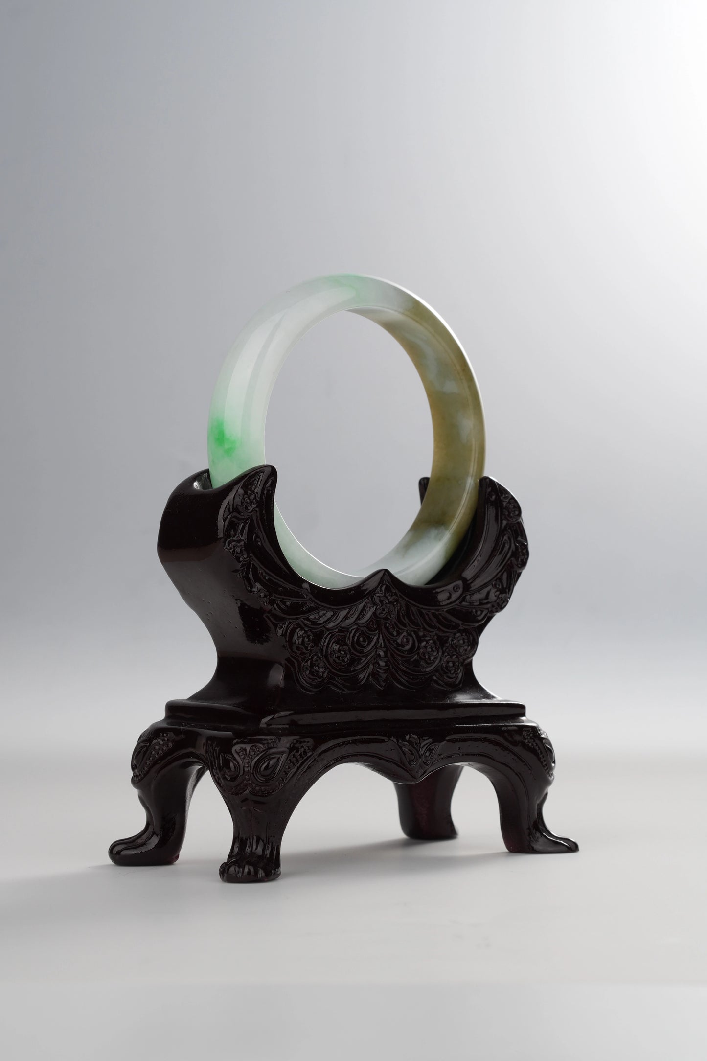 #0025 Sun Green Yellow Jadeite Jade Bangle Size 52.2
