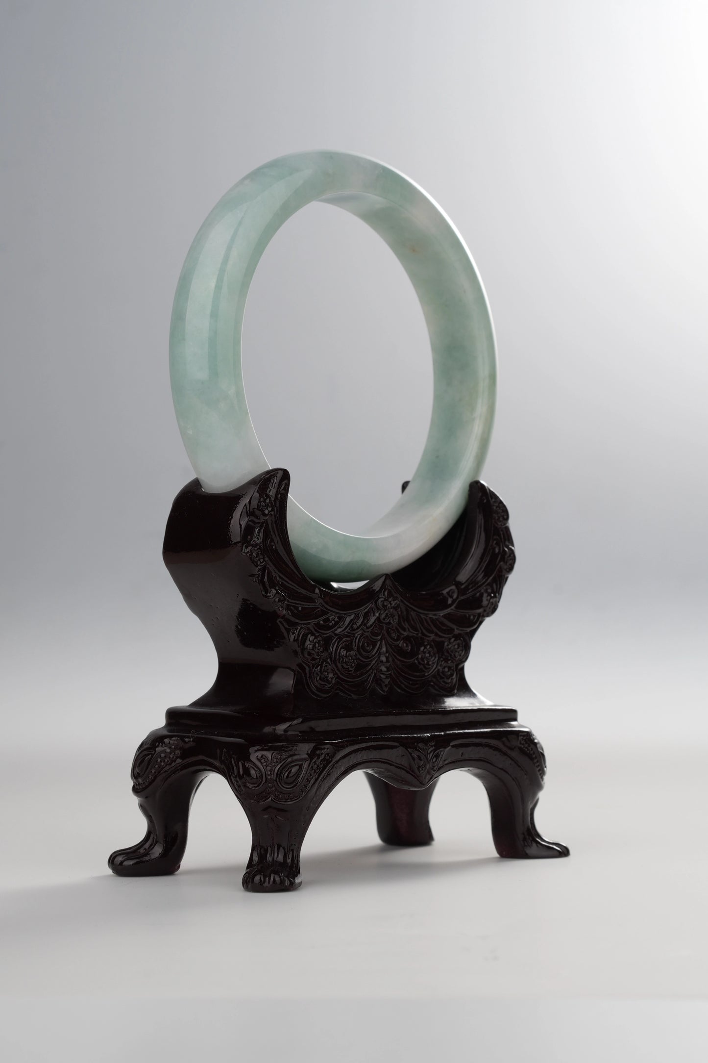 #0051 Bluish Green Jadeite Jade Bangle Size 65.8