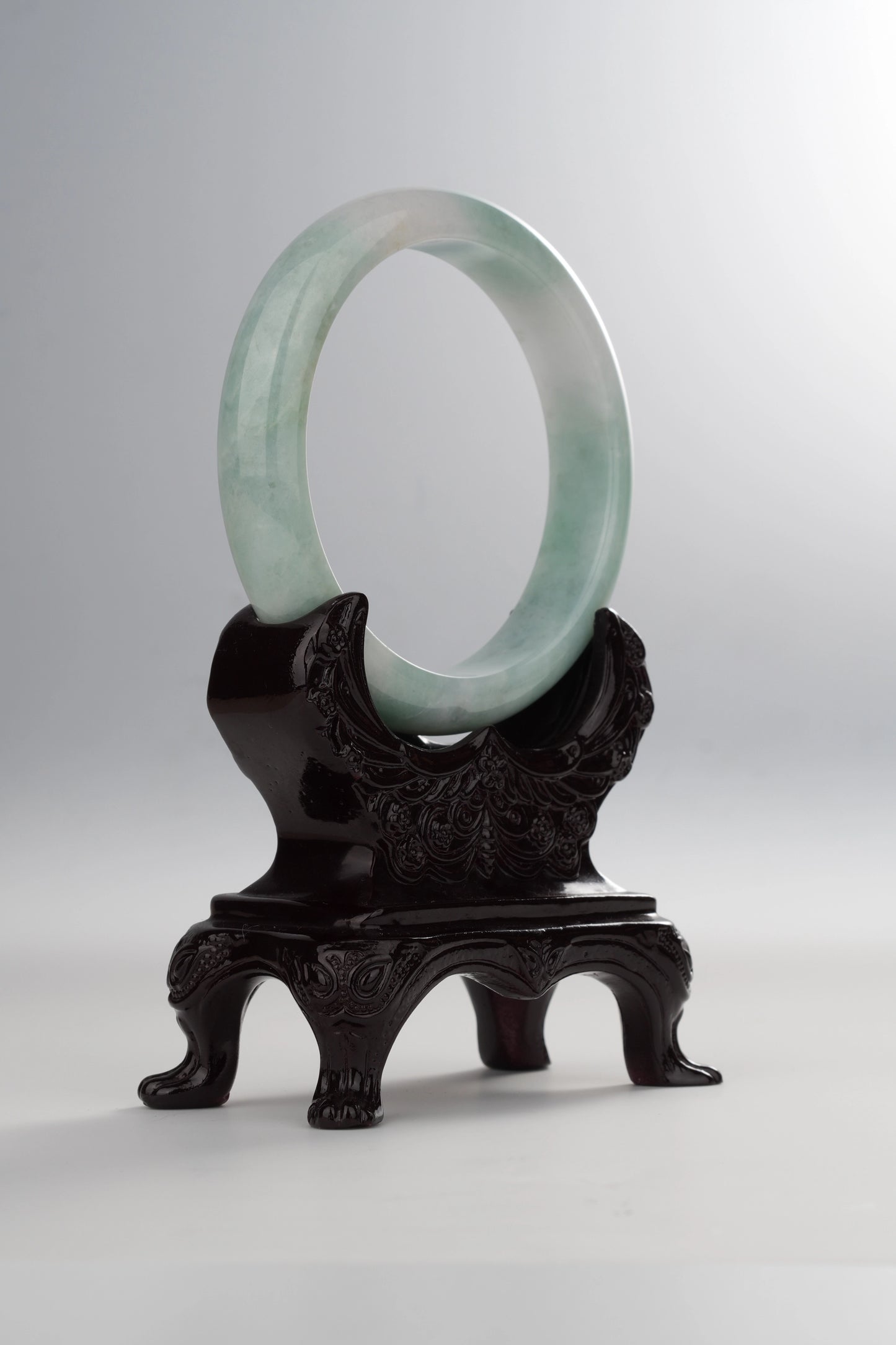 #0051 Bluish Green Jadeite Jade Bangle Size 65.8