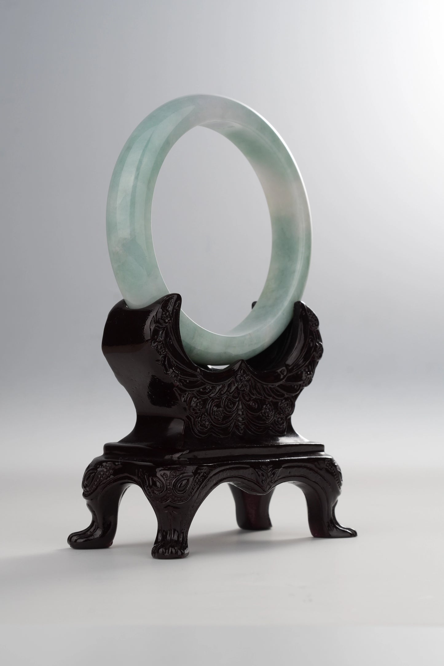 #0051 Bluish Green Jadeite Jade Bangle Size 65.8