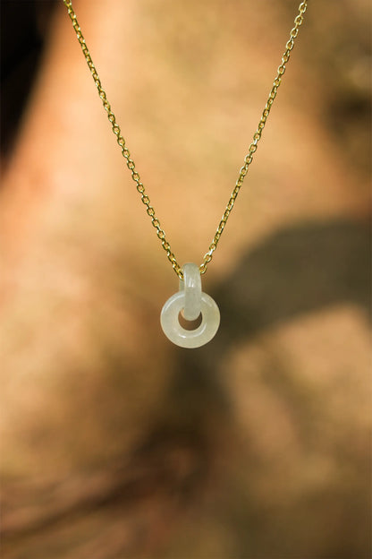 “Infinity” Highly Icy Jade Pendant Necklace