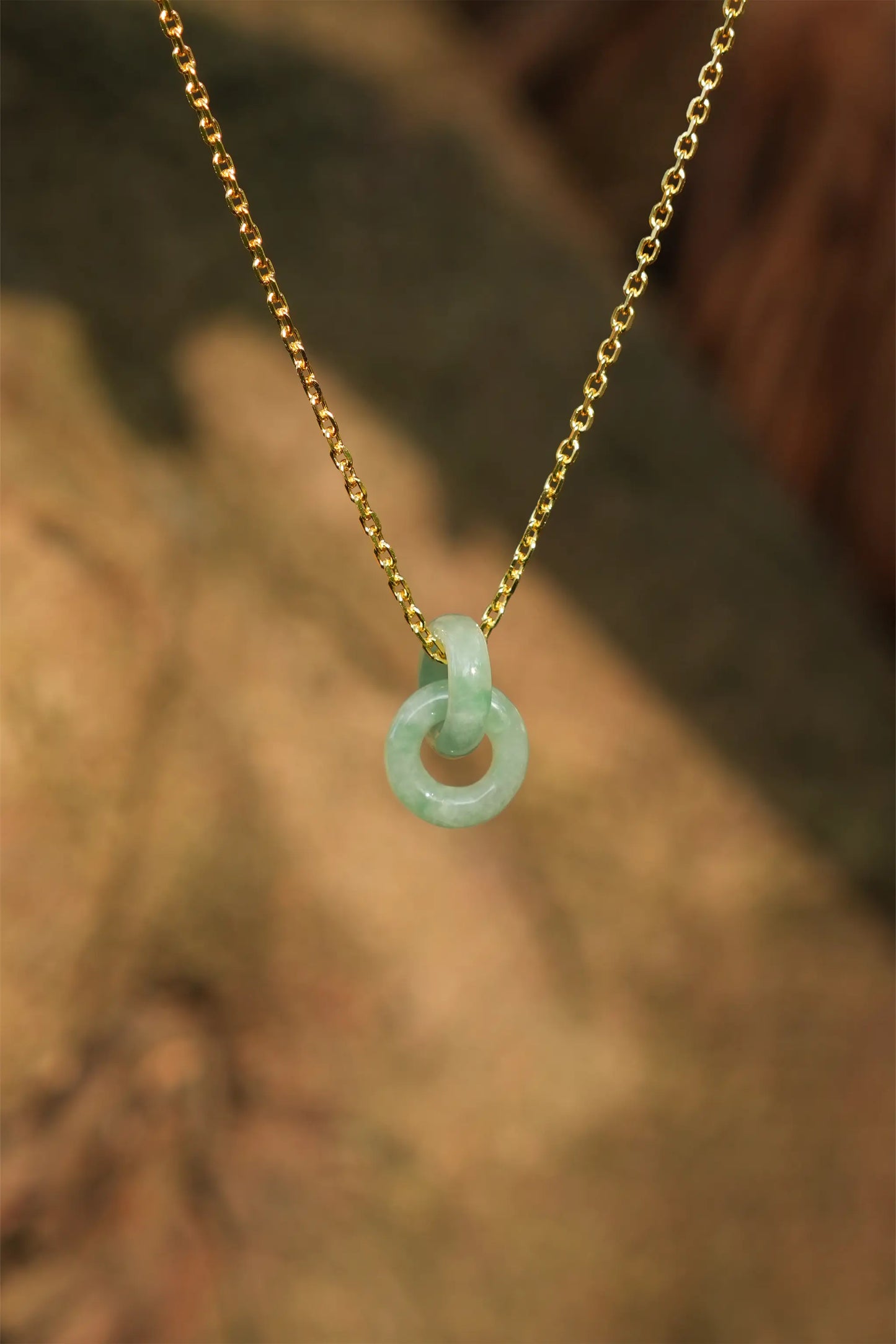 “Infinity” Icy Green Jade Pendant Necklace