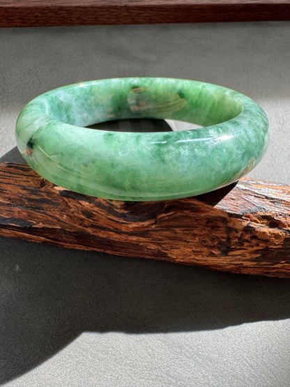#0294 Rich Green Jade Bangle Size 54.5