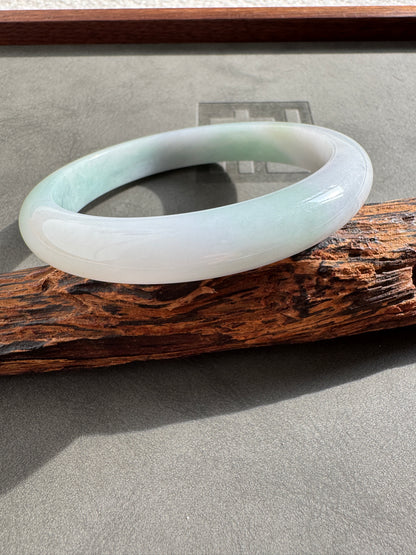 #0333 Bluish Green Jade Bangle Size 62.1