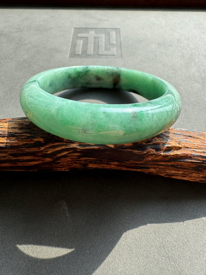 #0379 Rich Green Ink Jade Bangle Size 56.8