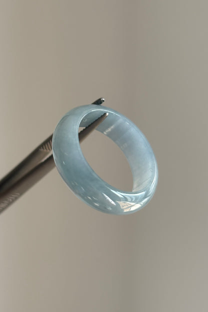 #R0617 Icy Rich Bluish Lavender Jadeite Jade Band Ring Size 7.75