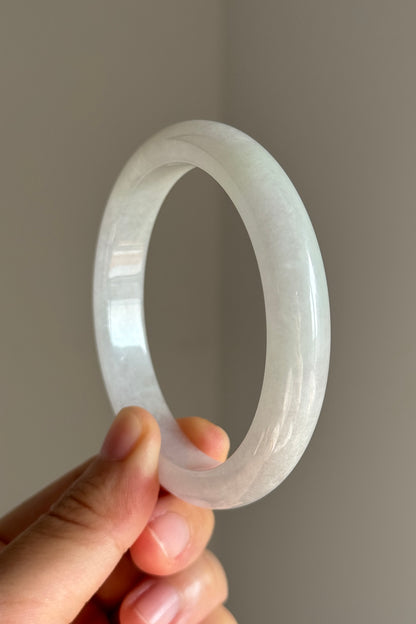 #0361 Icy White Light Color Jade Bangle Size 60