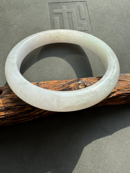 #0361 Icy White Light Color Jade Bangle Size 60
