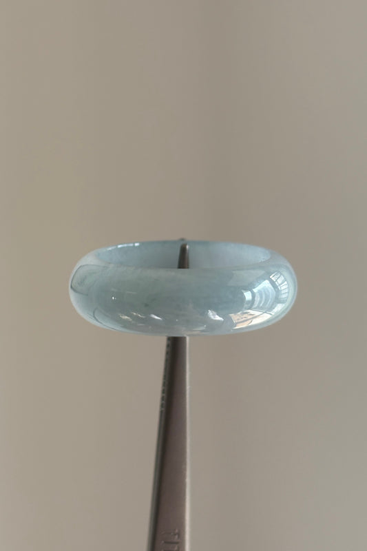 #R0617 Icy Rich Bluish Lavender Jadeite Jade Band Ring Size 7.75