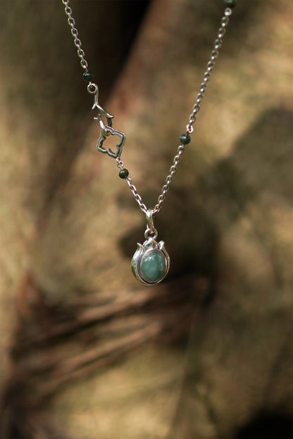 "BLOSSOM" Jade Pendant Necklace (L)