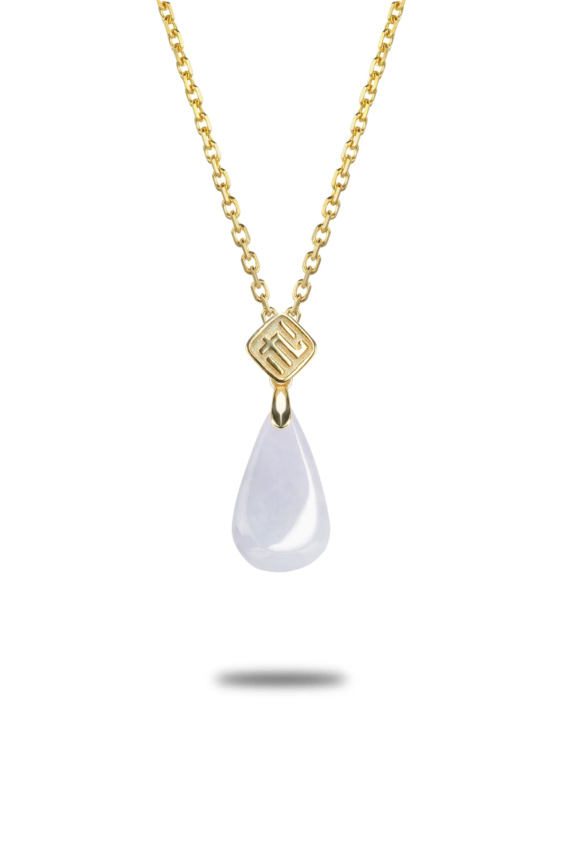 "Water Drop" Light Lavender Jadeite Jade Pendant Necklace