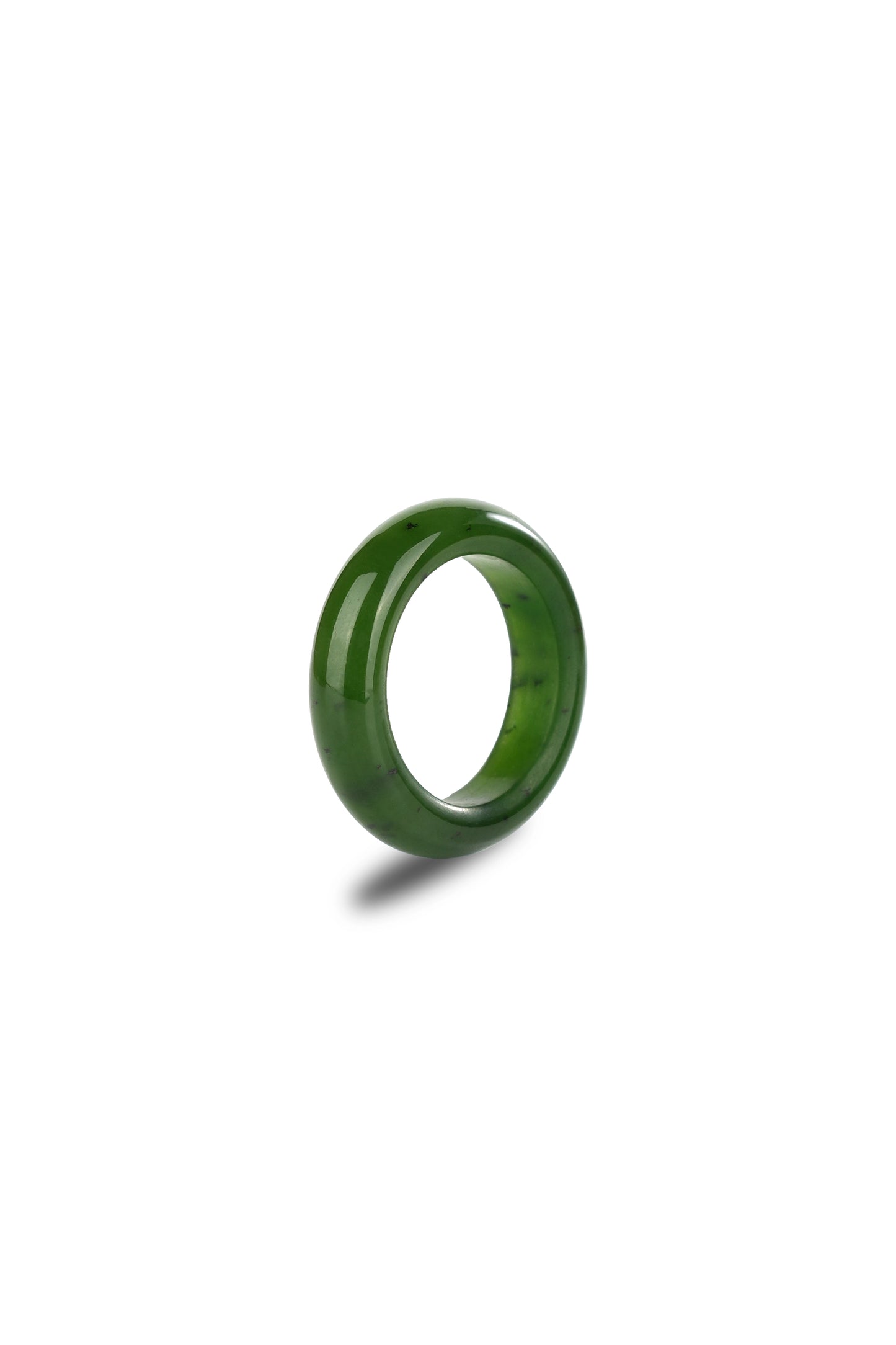 Green Nephrite Jade Band Ring