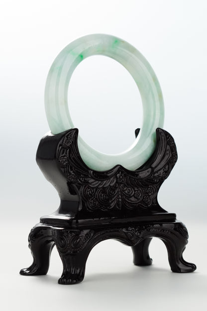 #0067 Sun Green Jadeite Jade Bangle Size 52.7 (fits up to 54.5)