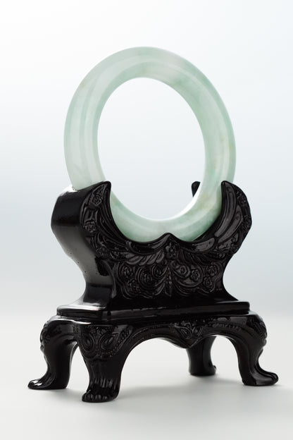 #0067 Sun Green Jadeite Jade Bangle Size 52.7 (fits up to 54.5)