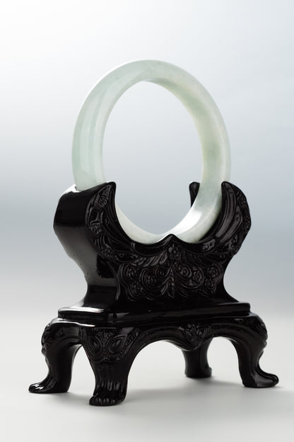 #0094 Light Apple Green Jadeite Jade Bangle Size 56.7