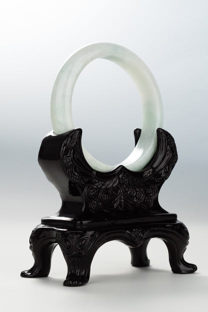 #0094 Light Apple Green Jadeite Jade Bangle Size 56.7