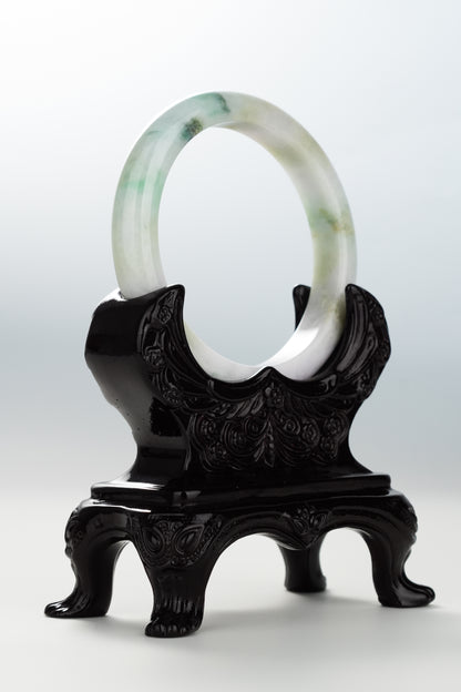 #0103 "Palette" Green Lavender Yellow Jadeite Jade Bangle Size 57