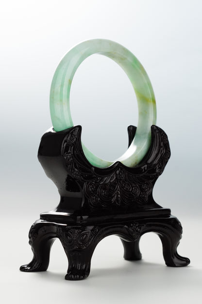 #0107 Sun Green Yellow Jadeite Jade Bangle Size 57.5