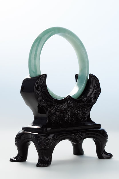 #0128 Blue Water Jadeite Jade Bangle Size 55.3