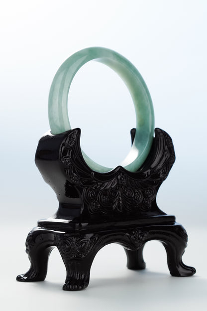 #0128 Blue Water Jadeite Jade Bangle Size 55.3