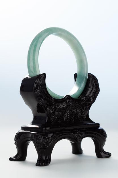 #0128 Blue Water Jadeite Jade Bangle Size 55.3
