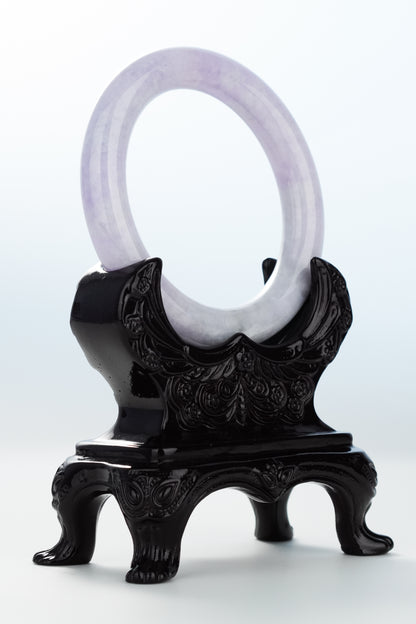 #0133 Rich Lavender Green Jadeite Jade Bangle Size 56.5 (fits up to 58)