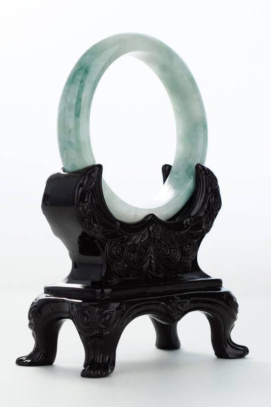 #0165 Bluish Green Jadeite Jade Bangle Size 58.7