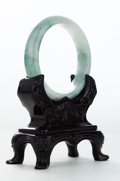 #0165 Bluish Green Jadeite Jade Bangle Size 58.7
