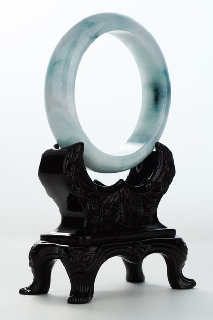 #0169 Rich Blue Green White Jadeite Jade Bangle Size 62.4