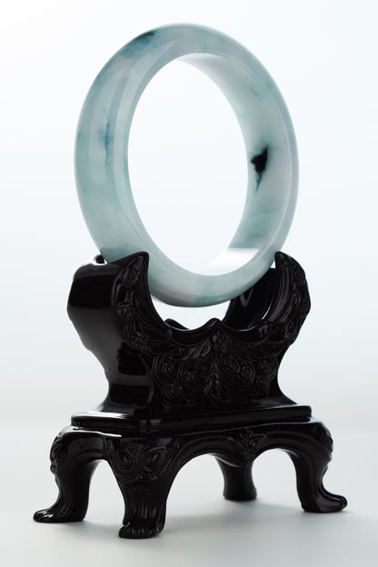 #0169 Rich Blue Green White Jadeite Jade Bangle Size 62.4