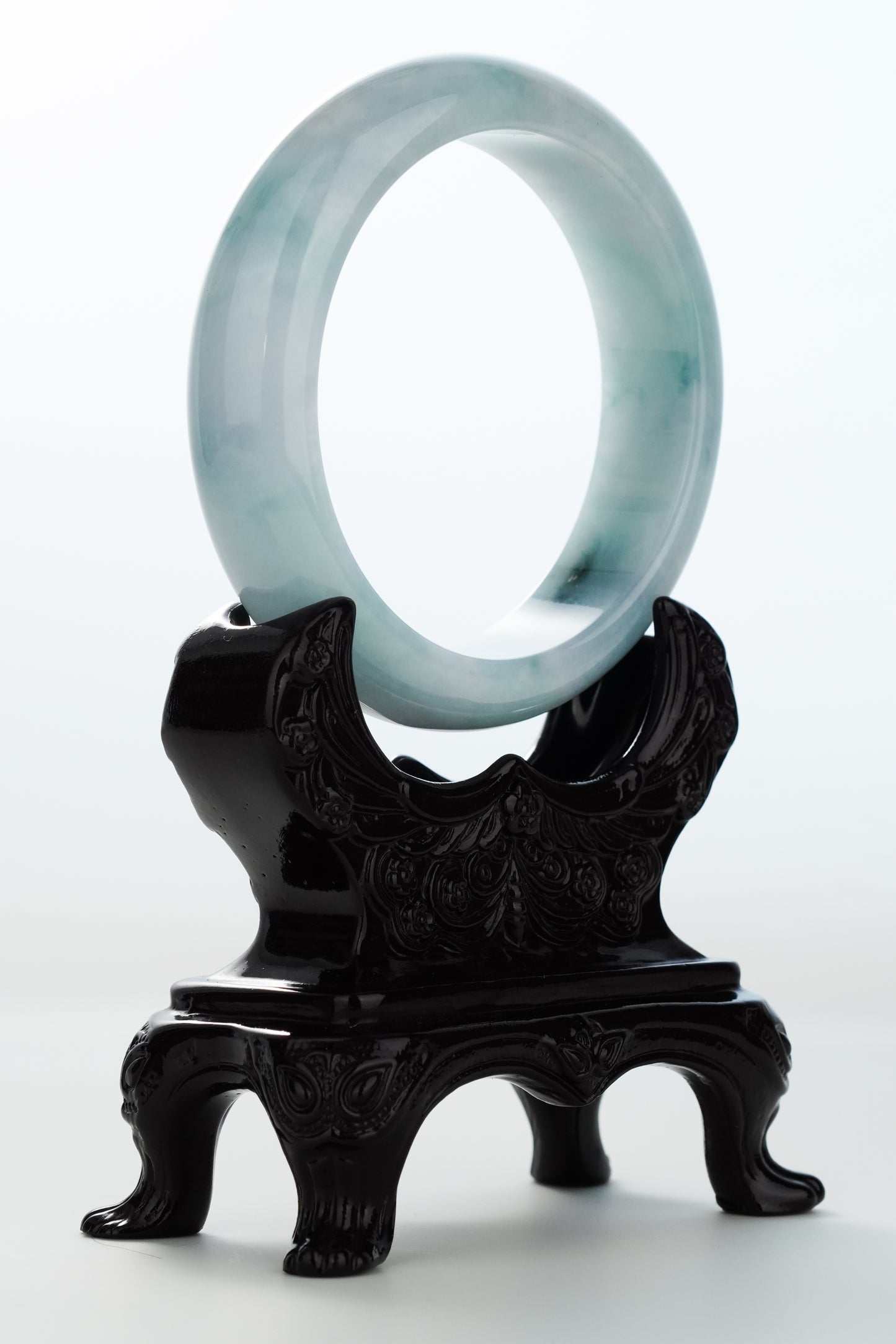 #0169 Rich Blue Green White Jadeite Jade Bangle Size 62.4