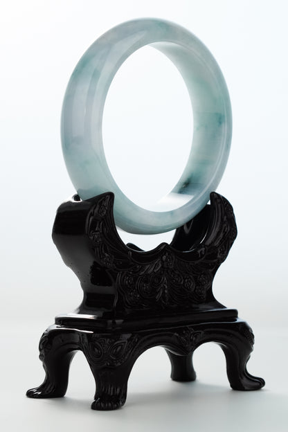 #0169 Rich Blue Green White Jadeite Jade Bangle Size 62.4