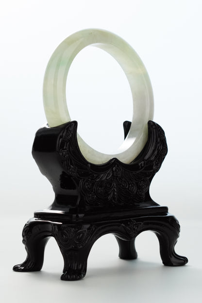 #0179 Icy Green Yellow Jade Bangle Size 57