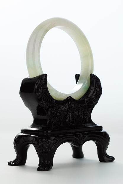 #0179 Icy Green Yellow Jade Bangle Size 57