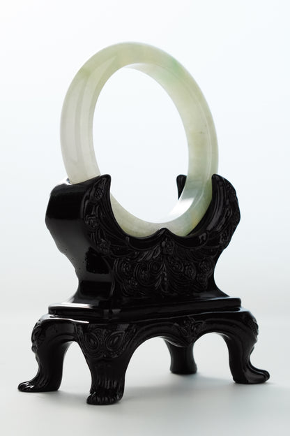 #0179 Icy Green Yellow Jade Bangle Size 57