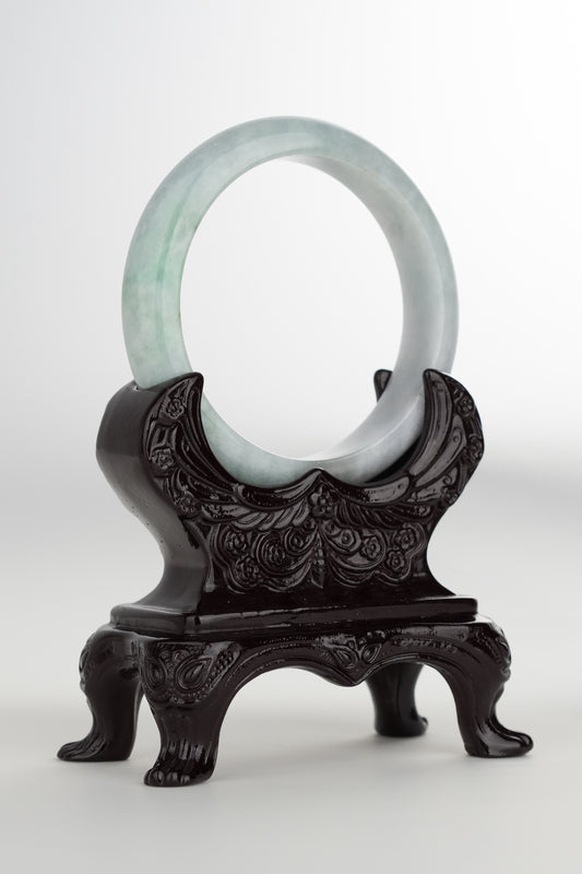 #0187 Green Blue Jade Bangle Size 58.6