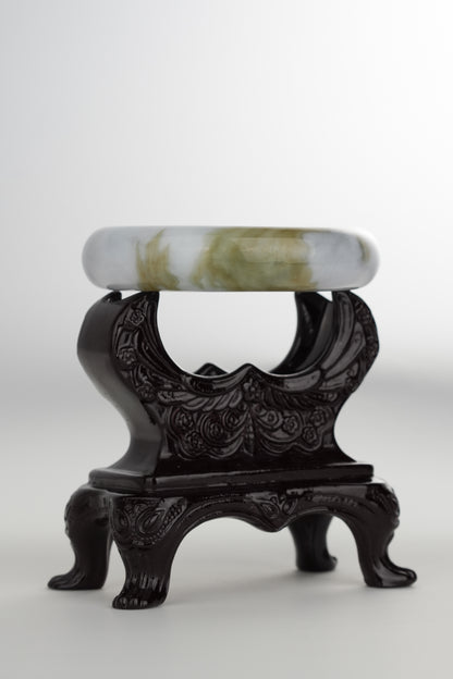 #0193 "Tiger" Blue Yellow Jade Bangle Size 58.5
