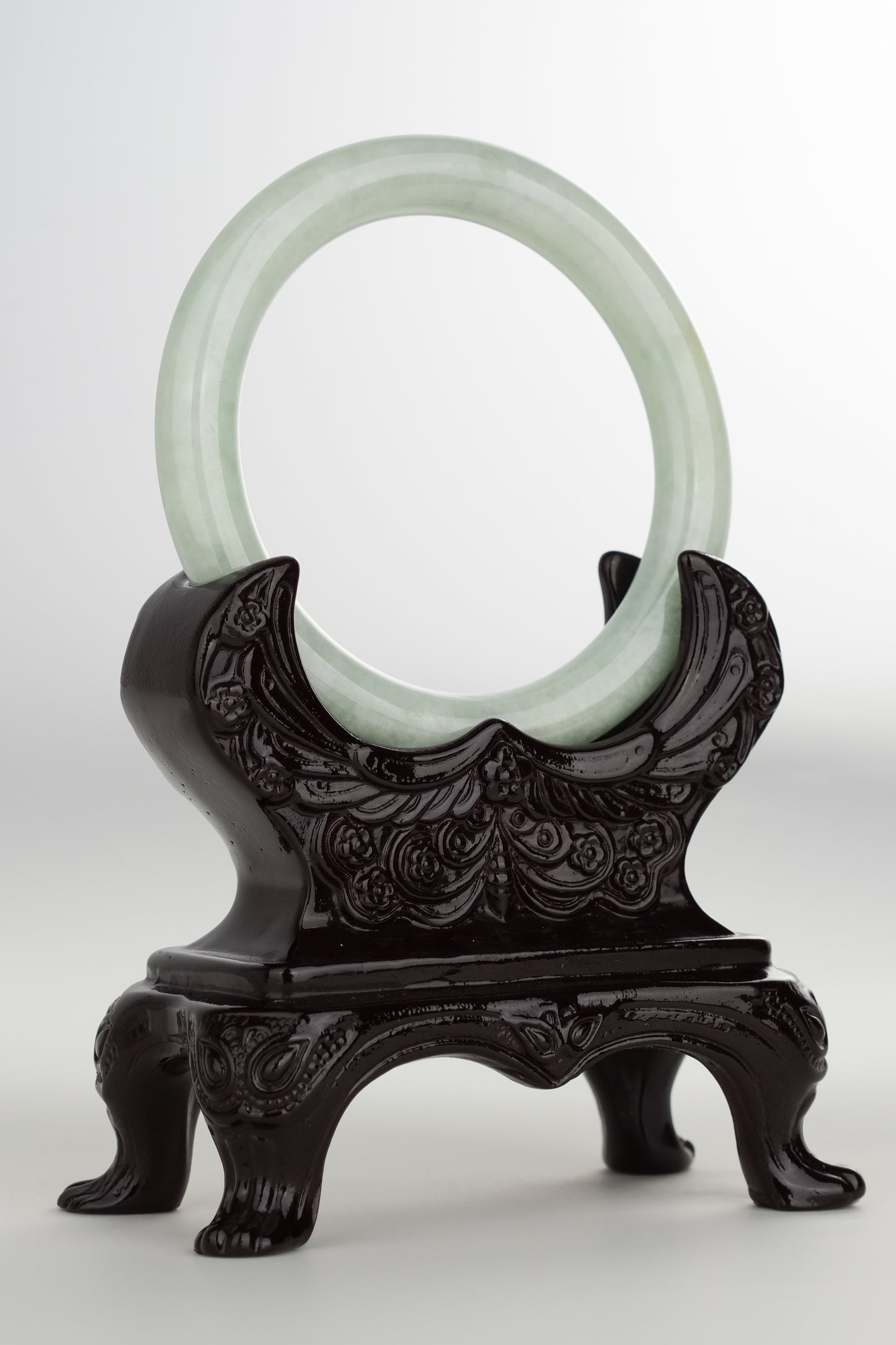 #0207 Willow Green Jade Bangle Size 56.5 (fits up to 58)