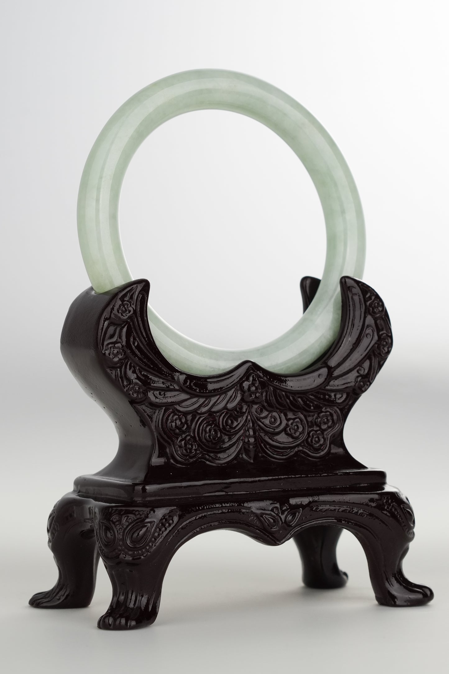 #0207 Willow Green Jade Bangle Size 56.5 (fits up to 58)