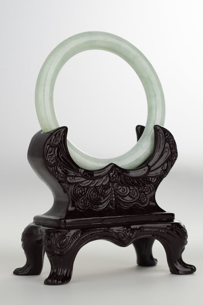 #0207 Willow Green Jade Bangle Size 56.5 (fits up to 58)