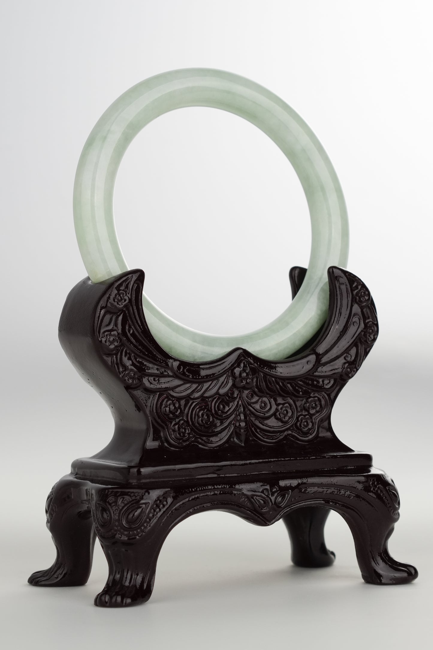 #0207 Willow Green Jade Bangle Size 56.5 (fits up to 58)