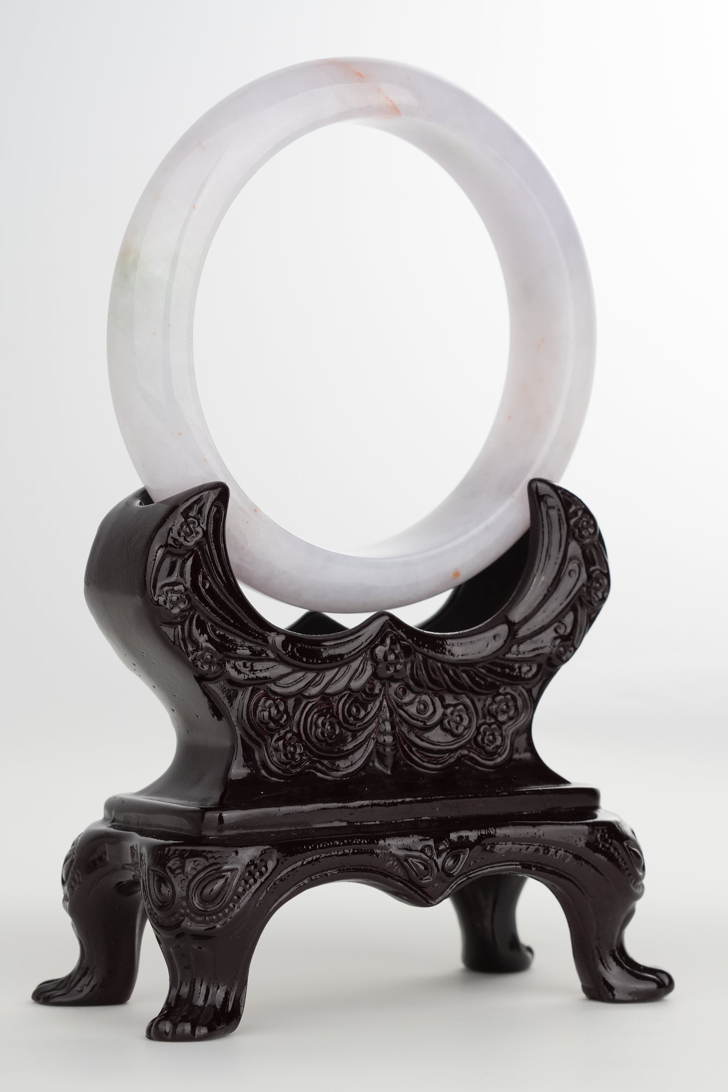 #0210 Icy Lavender Green Jade Bangle Size 61.5