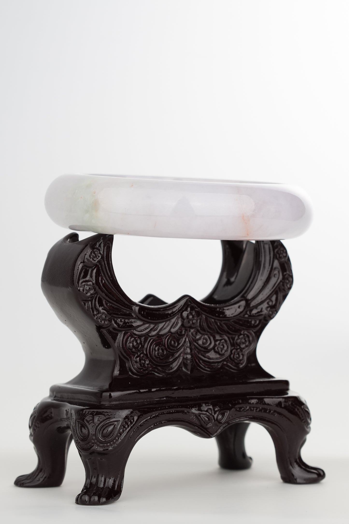 #0210 Icy Lavender Green Jade Bangle Size 61.5