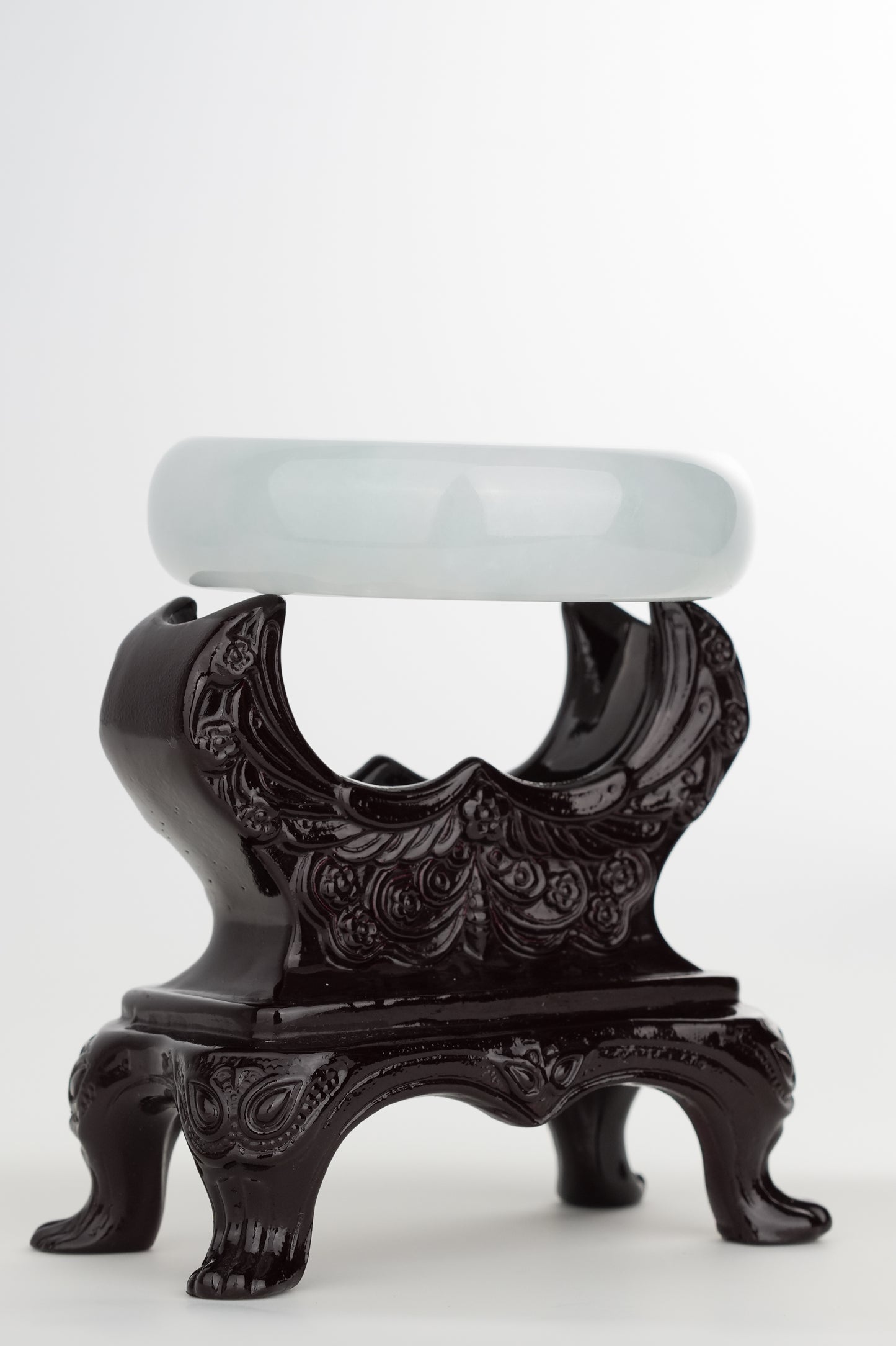 #0211 Highly Icy Blue Green Jade Bangle Size 56.7