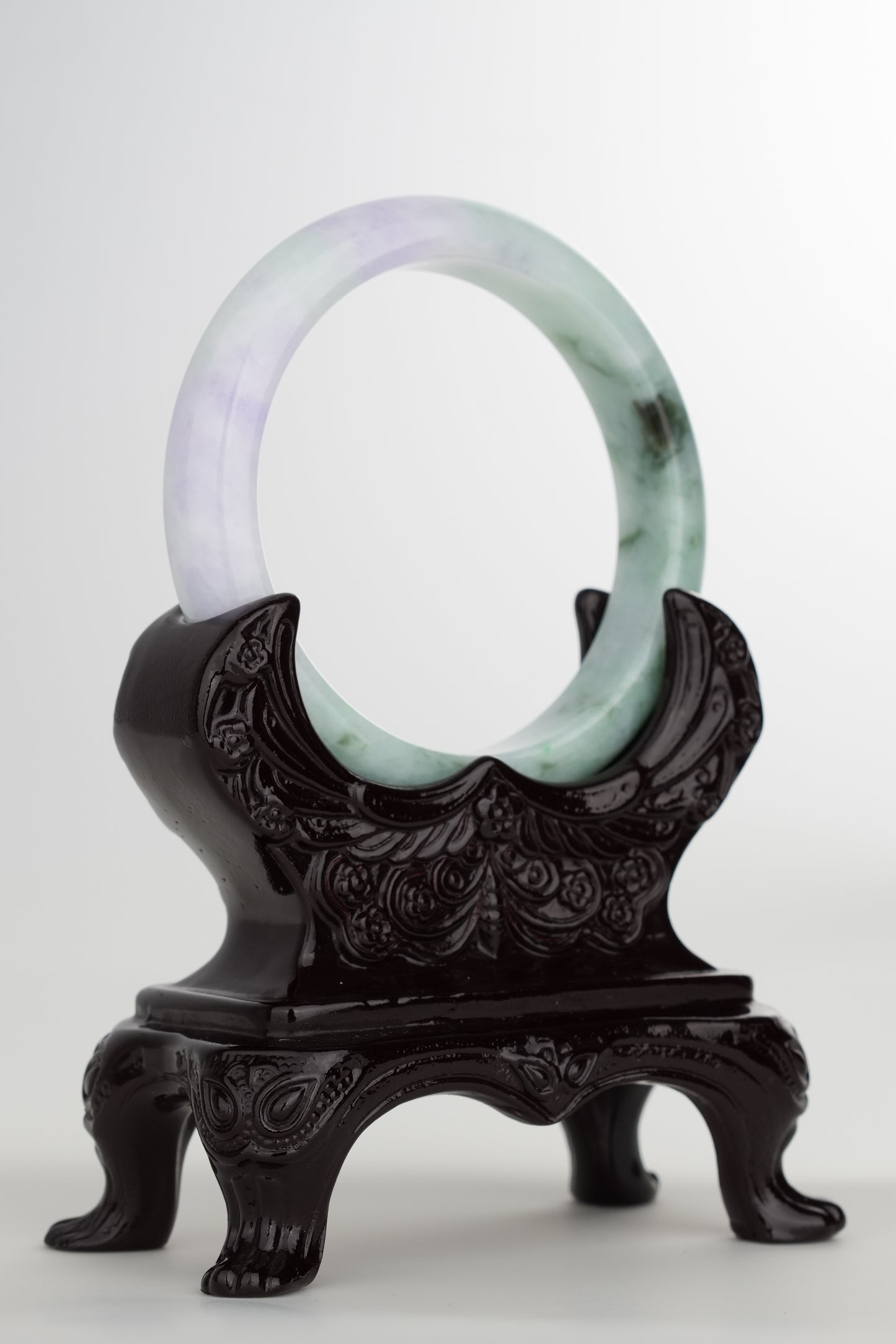 #0212 Spring Lavender Green Jade Bangle Size 56.8