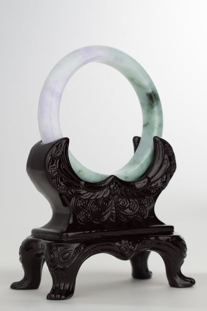 #0212 Spring Lavender Green Jade Bangle Size 56.8